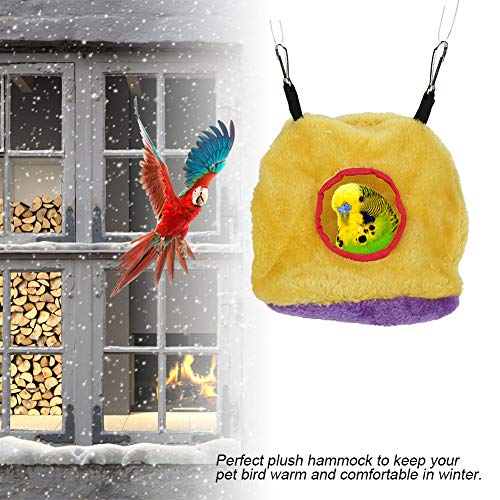 KIMISS Winter Warmes Vogel Haus, Winddichtes Papagei Plüsch Hängematte Hanging Swing Nests Betthöhle für Haustier BirdParakeet COC Ls Cockatoo Lovebird (11) von KIMISS