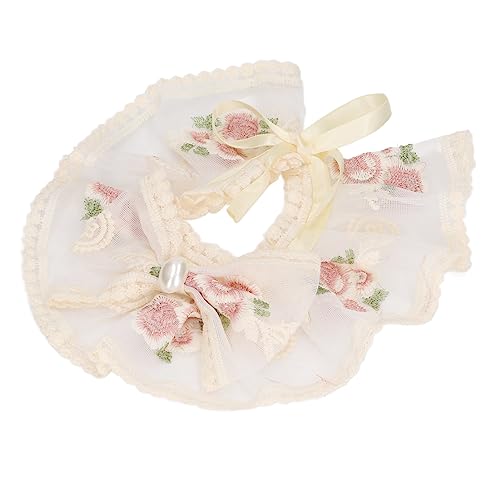 Katzenlätzchen, Halsband, Blumenstickerei, Spitzenlätzchen, PREISWERT! Halsbänder, Kätzchen-Schal, Niedliches Dekor-Ornament (M) von KIMISS