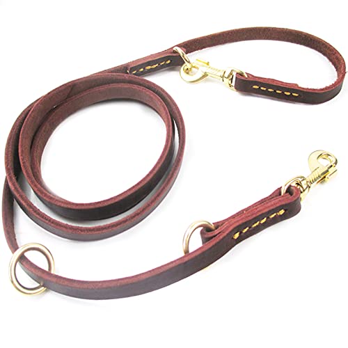 Leder-Hundeleine für Zwei Hunde mit Doppelten Kupferhaken – Multifunktionale GEH- und Laufleine für Labradore und Andere Rassen Leder-Hundeleine für Zwei Hunde mit Doppelten Kupferhaken – Multifunktionale GEH- und Laufleine für Labradore und Andere Rassen von KIMISS