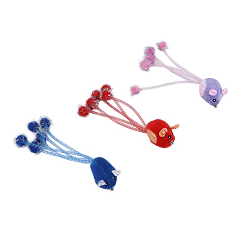 Mäuse Pelzige Haustierkatze Spielzeug, Weihnachtsmaus Sicheres Praktisches Interessantes Spielzeug, 8,7 Zoll und Tierspielzeug Plüsch für Katzen Set Kätzchen von KIMISS