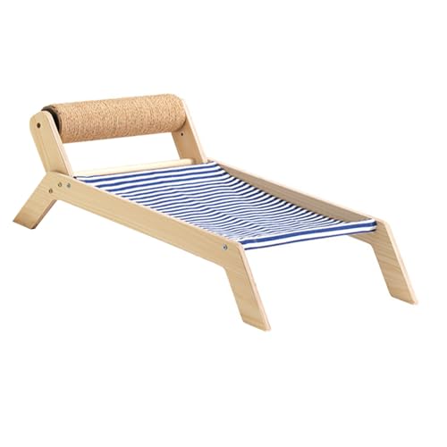 Mehrjähriges Katzenbett – Katzenhängematte Im Strandstil, Kletterturm und Erhöhtes Haustierbett, Ideal Zum Kratzen, Entspannen und Bequeme Katzenmöbel (Strand-Rollbett aus Sisal) von KIMISS