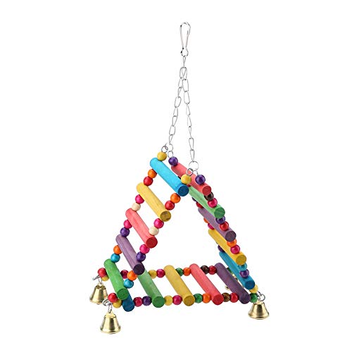 Papageien-Kletterleiter-Spielzeug – Dreiecksschaukel mit Bunten Perlen und Glocken – Lustiges Vogelzubehör für Papageien und Kleine Vögel – für Bewegung und Unterhaltung Papageien-Kletterleiter-Spielzeug – Dreiecksschaukel mit Bunten Perlen und Glocken – Lustiges Vogelzubehör für Papageien und Kleine Vögel – für Bewegung und Unterhaltung von KIMISS