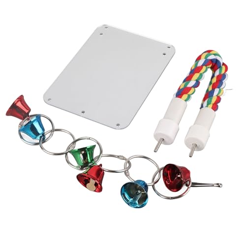 Papageien-Spielzeugset mit Spiegel, Glocke und Baumwollseil – Ideal für Vögel, Lustiges und Ansprechendes Spielzeug für Sittiche, Nymphensittiche und Kleine Vögel Papageien-Spielzeugset mit Spiegel, Glocke und Baumwollseil – Ideal für Vögel, Lustiges und Ansprechendes Spielzeug für Sittiche, Nymphensittiche und Kleine Vögel von KIMISS