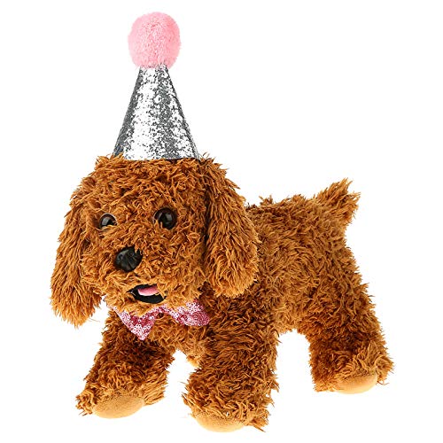 Partyhüte für Hunde, Hundekleidung, Süßes Haustier, Katze, Hund, Geburtstag, Schleife, Partytume-Mütze, Schleife, Kopfbedeckung, Rosa Hund, Erster Geburtstag, Bekleidungszubehör von KIMISS