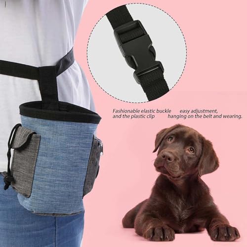 Pet Treat Bag, Hundebeutel Gehorsam Ing Taillenbeutel Belohnung Food Snack Training Köder Multi -funktionaler Speicher mit und Eingebauter Poop -Spender Brown Multifunktional Tragbar (Blue) von KIMISS