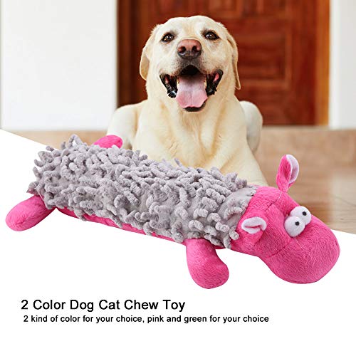Quietschende Plüschhund -Spielzeug, Quietschte Tierin Interaktive Kaute Katzenspielzeug -Haustier Lustiges Trainingstool für Welpen Kleine Mittelgroße Hunde Kinderkreuzung Grüne Beste Freunde (PINK) von KIMISS