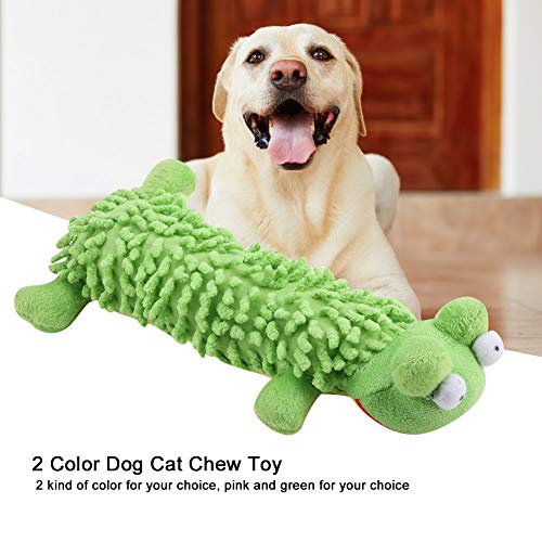 Quietschende Plüschhund -Spielzeug, Quietschte Tierin Interaktive Kaute Katzenspielzeug -Haustier Lustiges Trainingstool für Welpen Kleine Mittelgroße Hunde Kinderkreuzung Grüne Beste Freunde (Green) von KIMISS