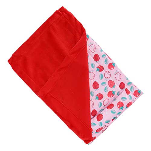 Reptilienschlafsack für Bartagamen – Gemütlicher Mini-Schlafsack mit Kissen für Kleine Haustiere – Ideal für Eidechsen, Schlangen und Andere Reptilien (Erdbeere + rote Steppdecke) von KIMISS