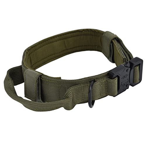 Traktions-Hundehalsband mit Verstellbarer Schnalle – Nylon-Eisen-Trainings- und Jagd-Haustierhalsband für den Bequemen Einsatz Im Freien (M 1 cm dick für 70–120 cm Taille) von KIMISS