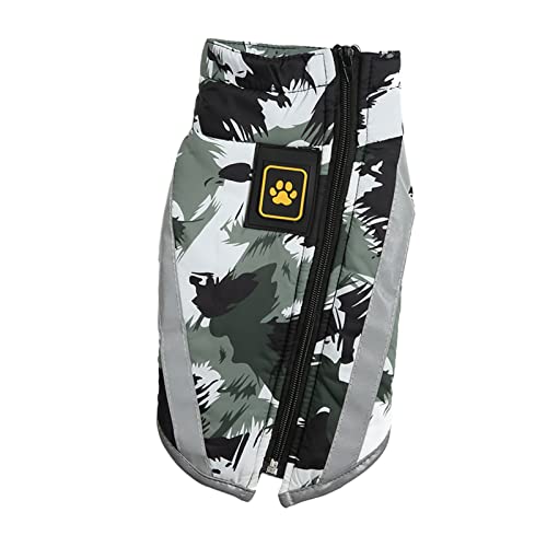 Verdickte Warme Hunde-Baumwolljacke für und Winter, Schwarz-weißer Graffiti-Windbreaker für Große Hunde, Gemütliche Haustierkleidung (3XL) von KIMISS