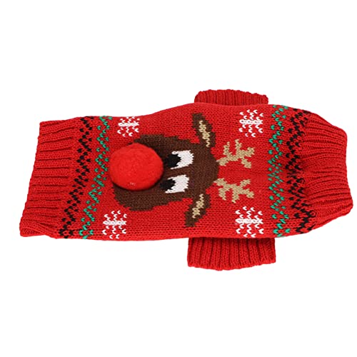 Verdickter Weihnachts-Schneemann-Pullover für Hunde und Katzen – Festliche Feiertags-Haustierkleidung für Kleine Hunde und Katzen – für Neujahrs- und Weihnachtsfeiern (Rot) von KIMISS
