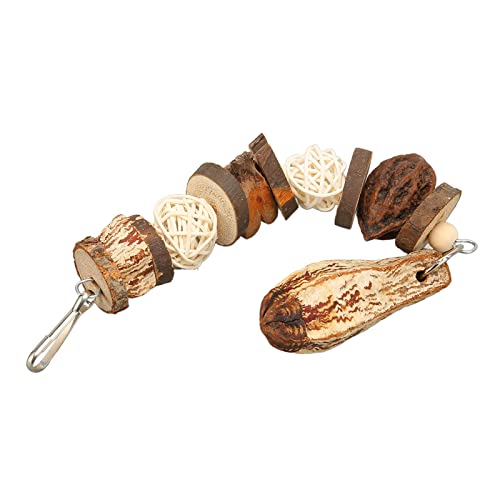 Vogelkauenspielzeug, Papageienkauspielzeug Natürlicher Hölzerne Rattankugeln Nüsse Spielzeug, Sittich L Holz mit Rostfreiem Bissstahl Haken Hanging Käfig Barch Ständer für Kleine Conure COC Lassen Vogelkauenspielzeug, Papageienkauspielzeug Natürlicher Hölzerne Rattankugeln Nüsse Spielzeug, Sittich L Holz mit Rostfreiem Bissstahl Haken Hanging Käfig Barch Ständer für Kleine Conure COC Lassen von KIMISS