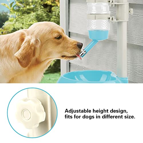 Wasserschale für Hunde, Automatischer Höhenspender Einstellbarer Hundefutter -Trinkfuttermittel 2 in 1 Haustier Hunden Katze Haustier Katzen Katzen (Blue) von KIMISS