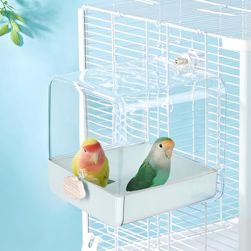 KINFAVOU Vogeltränke zum Aufhängen, Haustierzubehör, Vogelkäfig-Zubehör für kleine bis mittelgroße Vögel, Finken, Sittiche, Mannikine und Kakadus (Türkis) von KINFAVOU