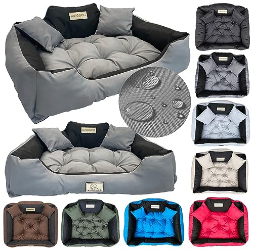 KING DOG Hundebett Kleine Hunde Waschbar Orthopädisches S 55 x 45 cm Hundekissen Haustierbett Hundekorb Hundecouch mit Hohem Rand Wasserdicht Material Silikon Füllung Dunkelgrau KING DOG Hundebett Kleine Hunde Waschbar Orthopädisches S 55 x 45 cm Hundekissen Haustierbett Hundekorb Hundecouch mit Hohem Rand Wasserdicht Material Silikon Füllung Dunkelgrau von KING DOG