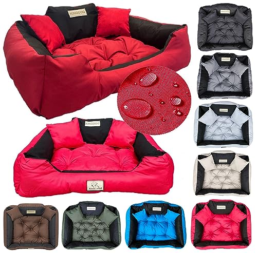 KING DOG Hundebett Mittelgroße Hunde Waschbar Orthopädisches M 75 x 65 cm Hundekissen Haustierbett Hundekorb Hundecouch mit Hohem Rand Wasserdicht Material Silikon Füllung Rot KING DOG Hundebett Mittelgroße Hunde Waschbar Orthopädisches M 75 x 65 cm Hundekissen Haustierbett Hundekorb Hundecouch mit Hohem Rand Wasserdicht Material Silikon Füllung Rot von KING DOG