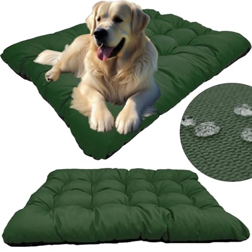 KING DOG Hundekissen L 100 x 70 cm wasserdichte Matte für Große und Mittelgroße Hunde Komfortable Weiche und Einfach zu Reinigende Matte in Grün Höhe 10 cm Kühlmatte Bequeme Liegefläche für Haustiere von KING DOG