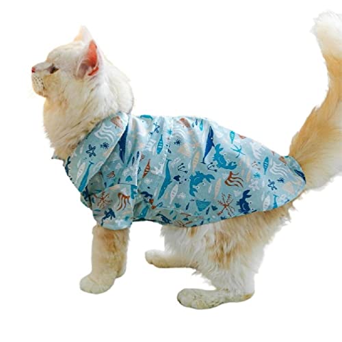 Hunde-Shirt, Ozean-Motiv, Strand für mittelgroße und große Hunde, weiche Kleidung, blauer Pullover, Frühlings-Welpen-Pyjama für kleine Hunde von KING TREMELLA