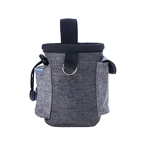 KINGBOO Leckerli-Tasche für Hunde, mit integriertem Kotbeutelspender, verstellbarer Bund, Hüfttasche für Reisen, Outdoor, Spazierengehen, Hellgrau von KINGBOO