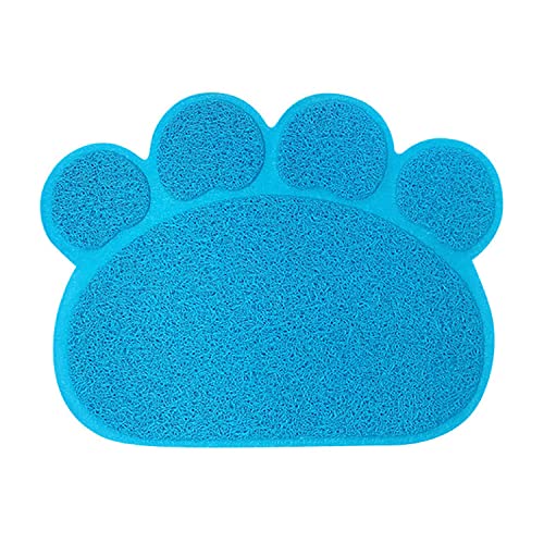 KINGCOO Hunde Vorleger Matte Pad, Katzentoilette Matratze Haustier-Tischset Platzmatte Tischmatte für Hunde Katzen,30X40CM Kleine Elastische PVC Pfote Desig (Blau) von KINGCOO