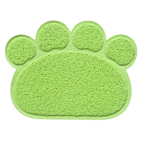 KINGCOO Hunde Vorleger Matte Pad, Katzentoilette Matratze Haustier-Tischset Platzmatte Tischmatte für Hunde Katzen,30X40CM Kleine Elastische PVC Pfote Desig (Grün) von KINGCOO