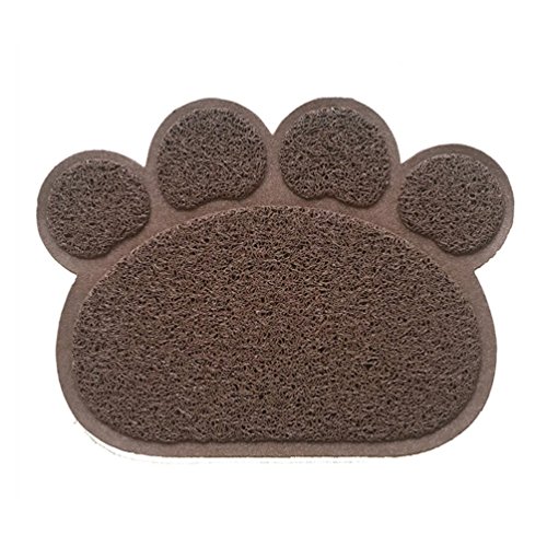 Hunde Vorleger Matte Pad,KINGCOO Katzentoilette Matratze Haustier-Tischset Platzmatte Tischmatte für Hunde Katzen,30X40CM Kleine Elastische PVC Pfote Desig (Kaffee) von KINGCOO