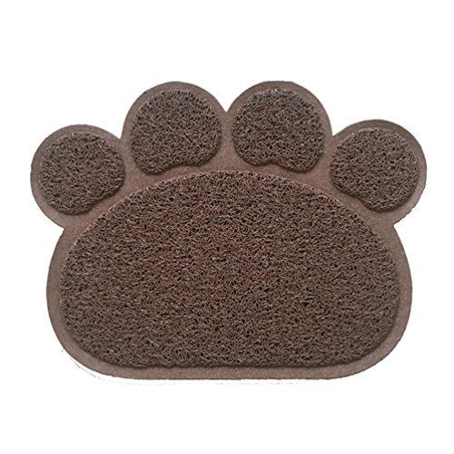 KINGCOO Hunde Vorleger Matte Pad, Katzentoilette Matratze Haustier-Tischset Platzmatte Tischmatte für Hunde Katzen,30X40CM Kleine Elastische PVC Pfote Desig (Kaffee) von KINGCOO