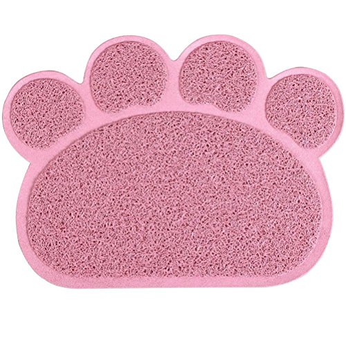 KINGCOO Hunde Vorleger Matte Pad, Katzentoilette Matratze Haustier-Tischset Platzmatte Tischmatte für Hunde Katzen,30X40CM Kleine Elastische PVC Pfote Desig (Lotus Rosa) von KINGCOO