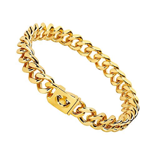 Goldene Hundehalsband, 18 Karat Metallkette, Hundehalsband, Welpen, Mädchen, Jungen, kubanisches Glieder-Hundehalsband mit Design, sichere Schnalle für kleine, mittelgroße und große Hunde Goldene Hundehalsband, 18 Karat Metallkette, Hundehalsband, Welpen, Mädchen, Jungen, kubanisches Glieder-Hundehalsband mit Design, sichere Schnalle für kleine, mittelgroße und große Hunde von KINGOLDOGS