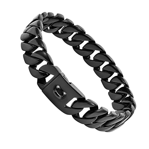 Halsband für große Hunde, 32 mm, kubanisches Glieder-Trainingshalsband mit Sicherheitsschnalle, schwarzes Martingal-Halsband, Edelstahl, stark, robust, kaufest, für alle Rassen, mittelgroße und große Halsband für große Hunde, 32 mm, kubanisches Glieder-Trainingshalsband mit Sicherheitsschnalle, schwarzes Martingal-Halsband, Edelstahl, stark, robust, kaufest, für alle Rassen, mittelgroße und große von KINGOLDOGS