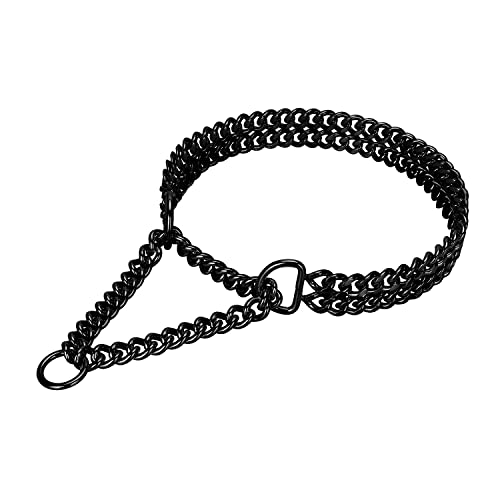 Schwarzes Hundehalsband, Edelstahl, schwarz, verstellbares Gehen, Metall, kubanische Glieder-Hundehalsband, kaufest, zweireihige Kette, Hundehalsband für große, kleine, mittelgroße Hunde Schwarzes Hundehalsband, Edelstahl, schwarz, verstellbares Gehen, Metall, kubanische Glieder-Hundehalsband, kaufest, zweireihige Kette, Hundehalsband für große, kleine, mittelgroße Hunde von KINGOLDOGS