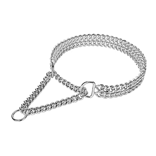 Silberfarbenes Hundehalsband, Edelstahl, silberfarben, verstellbar, Metall, kubanische Gliederung, kaufest, zweireihig, für große, kleine, mittelgroße Hunde Silberfarbenes Hundehalsband, Edelstahl, silberfarben, verstellbar, Metall, kubanische Gliederung, kaufest, zweireihig, für große, kleine, mittelgroße Hunde von KINGOLDOGS