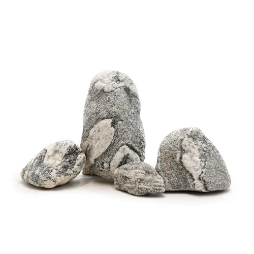 KINGRUI Natürliche Aquariensteine, Seiryu-Bergstein, Deko-Steine für Aquarien und Terrarien, Naturgrau (5lb) von KINGRUI