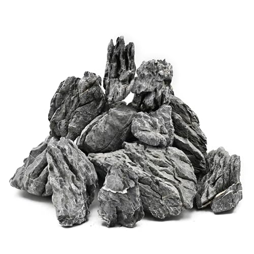 KINGRUI Natürlicher Drachenstein Seiryu Rock 9kg – Aquarium Deko Steine für Aquascaping, Aquariengestaltung, Terrarium & Vivarium, 7–18 cm von KINGRUI