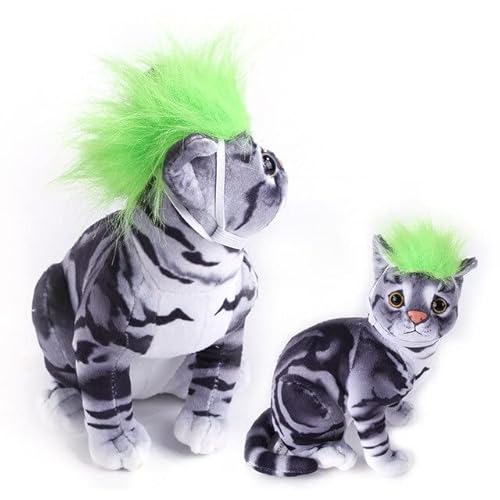 5 Farben Halloween Streich Haustier Katze Perücke Hut Requisiten Welpen Hund Dress Up Hüte Lustige Cosplay Requisiten Kunsthaar Kappe Katzenzubehör von KINHA