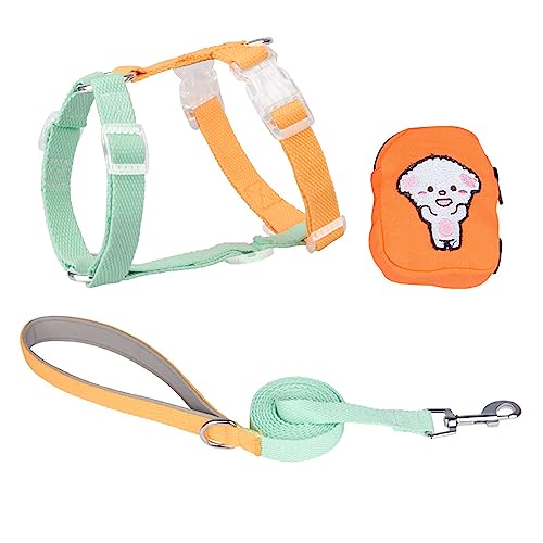 KINLYBO 3-teiliges Brustgeschirr-Set, verstellbar, für Katzen, mit Zugseil und Tasche, Grün / Gelb, Größe M KINLYBO 3-teiliges Brustgeschirr-Set, verstellbar, für Katzen, mit Zugseil und Tasche, Grün / Gelb, Größe M von KINLYBO
