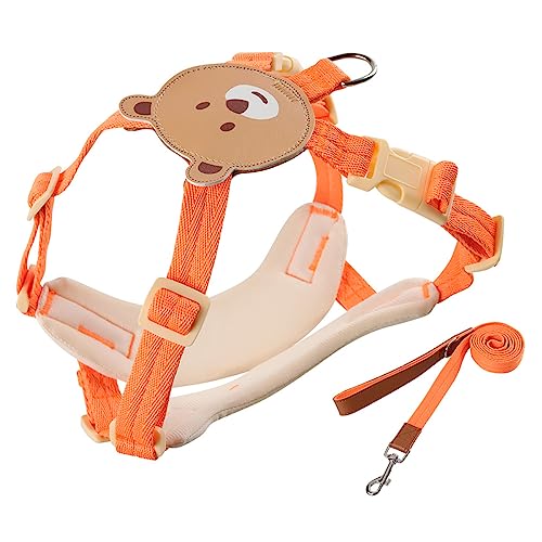 KINLYBO Brustgeschirr für Haustiere, Welpen, niedliches Westengeschirr mit Zugseil, Sets für Katze, Hund, Spaziergänge, Beige, Größe M KINLYBO Brustgeschirr für Haustiere, Welpen, niedliches Westengeschirr mit Zugseil, Sets für Katze, Hund, Spaziergänge, Beige, Größe M von KINLYBO