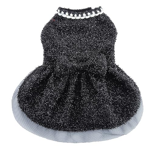 KINLYBO Haustier-Hunde-Kleid, Blumenwelpen, Tutu, Röcke für Hochzeit, Party, Brithday Kostüm, LF19, Schwarz, Größe XS von KINLYBO