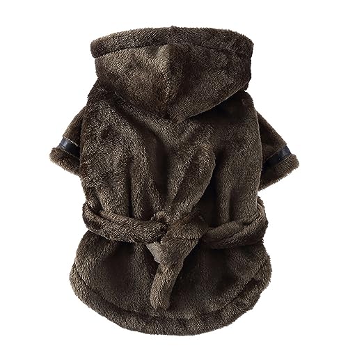 KINLYBO Haustier Kleidung Winter Warm Onesie Hoodie Pullover für kleine Hunde Katzen Bademantel Armeegrün M von KINLYBO