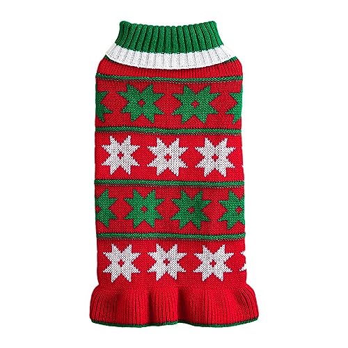 KINLYBO Haustier-Weihnachtspullover für den Winter, warm, Strickpullover, Weihnachten, lässig, Rot, Größe XS von KINLYBO