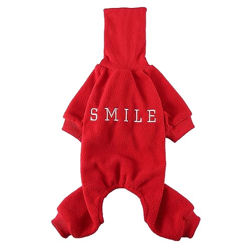 KINLYBO Haustiere Winterkleidung Plaid Kleider Hoher Kragen Pullover Overall für kleine Hunde Rot S KINLYBO Haustiere Winterkleidung Plaid Kleider Hoher Kragen Pullover Overall für kleine Hunde Rot S von KINLYBO