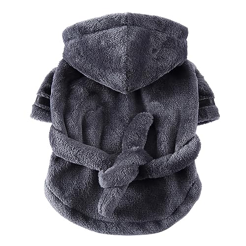 KINLYBO Haustierkleidung Winter Warm Onesie Hoodie Pullover für kleine Hunde Katzen Bademantel Grau L KINLYBO Haustierkleidung Winter Warm Onesie Hoodie Pullover für kleine Hunde Katzen Bademantel Grau L von KINLYBO