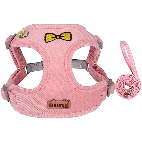 KINLYBO Hund Brustgurt mit Griff Seil für Kleine Hund Katzen Weiche Weste Geschirr Outdoor Training Wandern Rosa XL von KINLYBO