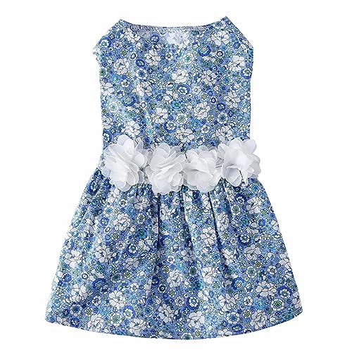 KINLYBO Hunde Hawaii Kleider Sommer Atmungsaktive Kleidung für Haustiere Welpen Katzen Kostüm Rock Hellblau M KINLYBO Hunde Hawaii Kleider Sommer Atmungsaktive Kleidung für Haustiere Welpen Katzen Kostüm Rock Hellblau M von KINLYBO