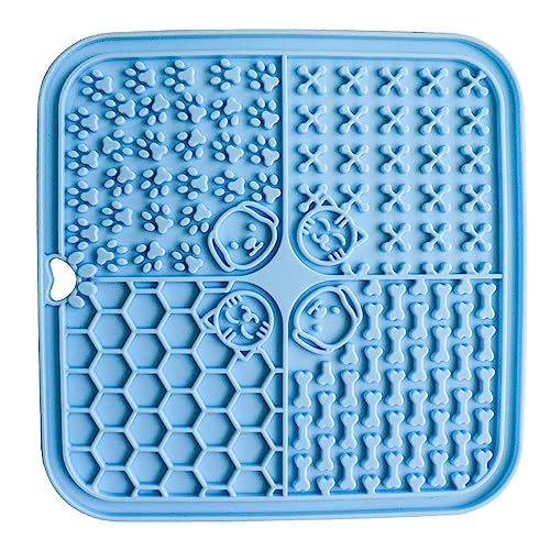 KINLYBO Hunde Leckmatten Slow Feeder Pads mit Rutschfester Silikonschüssel für Haustier Welpen Katzen Himmelblau KINLYBO Hunde Leckmatten Slow Feeder Pads mit Rutschfester Silikonschüssel für Haustier Welpen Katzen Himmelblau von KINLYBO