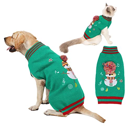 KINLYBO Hunde-Weihnachtspullover, gestrickt, Weihnachten, Rentier, Urlaub, Haustier, Katzenpullover, Winterkleidung, Kostüme für kleine bis mittelgroße Hunde, Katzen, XL von KINLYBO