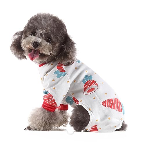 KINLYBO Hundebekleidung Herbst Winter Weich Warm Homewear Onesie Pullover für kleine Haustiere Pjs Pjs Karotte L von KINLYBO