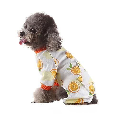 KINLYBO Hundebekleidung Herbst Winter weich warm Homewear Onesie Pullover für kleine Haustiere Pjs Orange L von KINLYBO