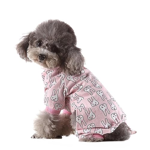 KINLYBO Hundebekleidung Herbst Winter weich warm Homewear Onesie Pullover für kleine Haustiere Pjs Rosa L von KINLYBO
