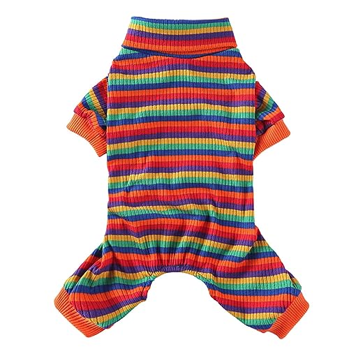 KINLYBO Hundebekleidung High Neck Streifen T-Shirts Homewear Vierbeiniger Pyjama für Haustier Welpen Katzen RedGren S KINLYBO Hundebekleidung High Neck Streifen T-Shirts Homewear Vierbeiniger Pyjama für Haustier Welpen Katzen RedGren S von KINLYBO